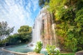 Waterfall in Parc de la Colline du Chateau. Nice, Cote d`Azur, France