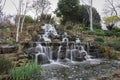 Waterfall in the park, fauna Royalty Free Stock Photo