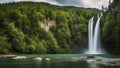 waterfall in park state In Romania, Waterfall are formed by a succession of waterfalls on the river Royalty Free Stock Photo