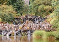 Waterfall is part of the water extended cascades in Wilhelmshoehe Berg park Royalty Free Stock Photo