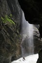 Waterfall in Partnachklamm gorge Royalty Free Stock Photo