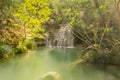 Waterfall at Polilimnio in Greece. A touristic destination Royalty Free Stock Photo