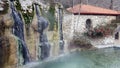 Waterfall and pool at Loutra Pozar of Aridaia in Macedonia