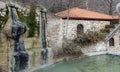 Waterfall and pool at Loutra Pozar