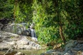 Waterfall with pool in tropical jungle, Na Muang, Royalty Free Stock Photo