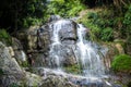 Waterfall with pool in tropical jungle, Na Muang, Royalty Free Stock Photo