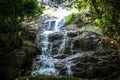 Waterfall with pool in tropical jungle, Na Muang, Royalty Free Stock Photo