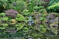 Waterfall at Portland Japanese Garden Royalty Free Stock Photo