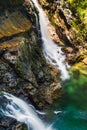 Waterfall on the Radovna River in Vintgar Gorge