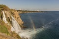 Waterfall and Rainbow of Antalya city, Turkey Royalty Free Stock Photo