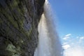 Waterfall, rainbow and Canaima Lagoon, Venezuela Royalty Free Stock Photo