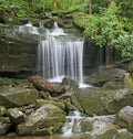 Waterfall on Rainbow Falls Trail, Great Smoky Mountains National Park Royalty Free Stock Photo