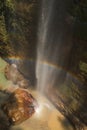 Waterfall rainbow high viewpoint Royalty Free Stock Photo