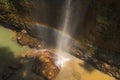 Waterfall rainbow high viewpoint Royalty Free Stock Photo