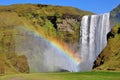 Waterfall and rainbow, Skogafoss Iceland Royalty Free Stock Photo