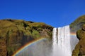 Waterfall and rainbow, Skogafoss Iceland Royalty Free Stock Photo