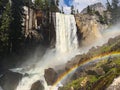 Waterfall with rainbow, Vernal falls, Yosemite national park Royalty Free Stock Photo