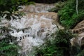 waterfall in rainforest. cascade in forest. water flowing in tropical jungle Royalty Free Stock Photo