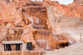 The waterfall on red rock in Egypt at summer Royalty Free Stock Photo