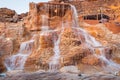 The waterfall on red rock in Egypt at summer Royalty Free Stock Photo