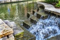 Waterfall Sidewalks Reflection River Walk San Antonio Texas Royalty Free Stock Photo