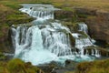 Waterfall Reykjafoss in the south of Varmahlid on the river Svarta in Iceland,Europe