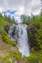 Waterfall on Risjok river in Khibiny Mountains, Kola Peninsula, Russia