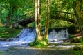 Waterfall of river Bosna near Sarajevo Royalty Free Stock Photo