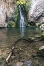 Waterfall and river with crystal clear waters