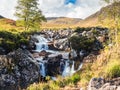 Waterfall in the River Etive in Glen Etive in the Glen Coe region, Scotland Royalty Free Stock Photo