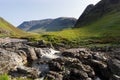 A waterfall at the river Etive in Glen Etive in the Scottish highlands