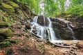 Waterfall on the river among forest