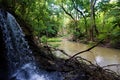 Waterfall and river in the Lomas de Barbudal Biological Reserve Royalty Free Stock Photo