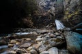 Waterfall and river with long-term facilitation