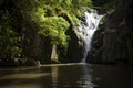 Waterfall of the river Mourao next to Ancos village Royalty Free Stock Photo