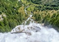 The waterfall of the river seen from below Royalty Free Stock Photo