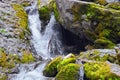 Waterfall and river stream Mountain views from hiking trails to Doughnut Falls in Big Cottonwood Canyon, in the Wasatch front Rock