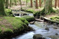 Waterfall and river in the valley of Wormsa Royalty Free Stock Photo