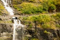 Waterfall Road Glacier National Park Montana Shale Glacier Melt Royalty Free Stock Photo