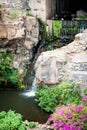 Waterfall in the rock of the cliff