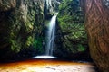Waterfall in the rock town in `Adrspach` Czech Republic