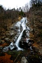 Waterfall and rocks and ice