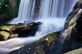 waterfall with rocks and silk effect in Catalonia. Natural contrast Royalty Free Stock Photo