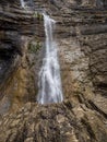 Waterfall in a rugged cliff Royalty Free Stock Photo