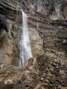 Waterfall in a rugged cliff Royalty Free Stock Photo