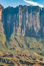 Waterfall Running from Kukenan Table Mount Kukenan Tepui, La Gran Sabana, Canaima National Park, Venezuela Royalty Free Stock Photo