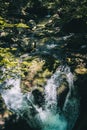 A waterfall in a rustic town in Catalonia, Spain