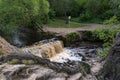 Waterfall on Sablinka River in the Leningrad Region. Sablinsky nature reserve. Russia Royalty Free Stock Photo