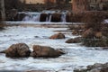 Waterfall in Sals river in Occitanie Royalty Free Stock Photo