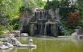 Waterfall at the Sasebo Japanese Gardens in New Mexico Royalty Free Stock Photo